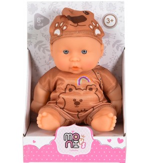 Кукла Moni Toys - С кафяви дрешки, 20 cm 
