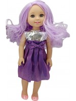 Кукла Moni Toys - С лилава коса и рокля, 38 cm 