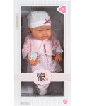 Кукла Moni Toys - С розова рокля и биберон, 41 cm 