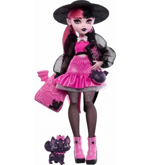Кукла Monster High - Дракулора, с домашен любимец и аксесоари, 27 cm