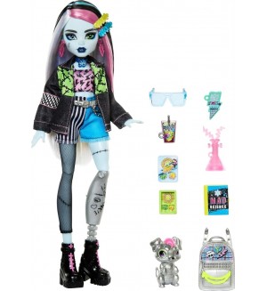 Кукла Monster High - Франки Щайн, с домашен любимец и аксесоари, 27 cm