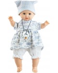 Кукла Paola Reina Alex & Sonia - Соня, с рокля с китове и шапка, 36 cm