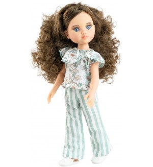 Кукла Paola Reina Las Amigas - Кармен, с блуза на цветя, 32 cm