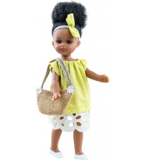 Кукла Paola Reina Mini Amigas - Ноа, със зелена рокля, 21 cm