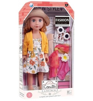 Кукла с дрехи и аксесоари Raya Toys - Camilla, 44 cm