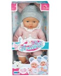 Кукла RS Toys - Бебе с облекло, корона, розова, 30 cm