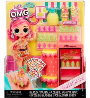 Кукла с аксесоари за маникюр MGA Entertainment L.O.L. Surprise OMG - Sweet Nails, Cha Cha Boba Pinky Pops Fruit Shop