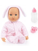 Кукла със звуци Bayer - Anna Baby, светлорозово зайче, 38 cm