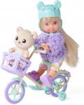 Кукла Simba Toys Evi Love - Еви с колело и мече, 12 cm