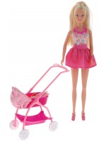 Кукла Стефи Simba Toys - Steffi Love, с количка и бебе