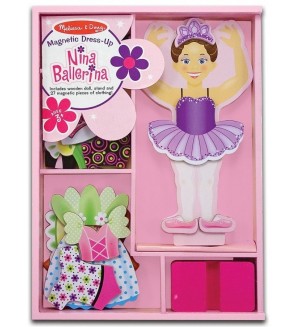 Кукла за обличане Melissa & Doug - Балерината Нина, с магнитни дрехи