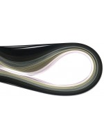 Ленти за квилинг Ем Арт - 5 mm/39 cm, сиви/черни (100 бр.)