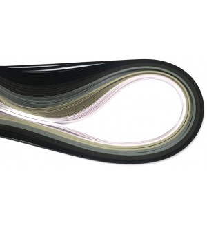 Ленти за квилинг Ем Арт - 5 mm/39 cm, сиви/черни (100 бр.)