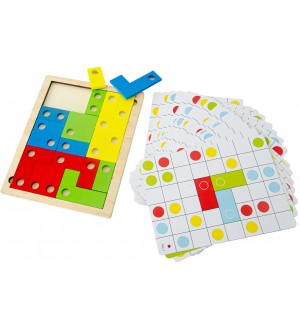 Логическа игра Smart Baby - Подреждане на цветни фигури по шаблон