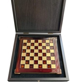Луксозен ръчно изработен шах Manopoulos, 20 х 20 cm, бордо
