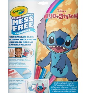 Магически комплект за оцветяване Crayola - Stitch, 18 страници + 4 маркера