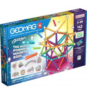 Магнитен конструктор Geomag - Блестящ, 142 части