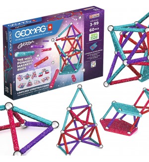 Mагнитен конструктор Geomag - Glitter, 60 части