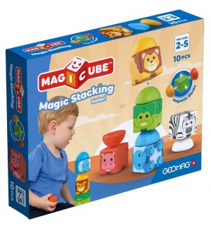 Магнитен конструктор Geomag - Magicube, Сафари, 10 части