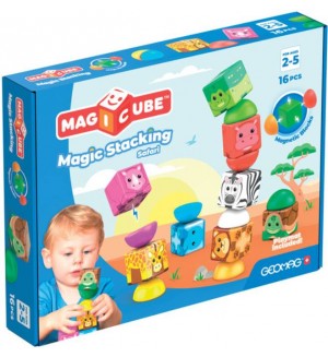 Магнитен конструктор Geomag - Magicube, Сафари, 16 части