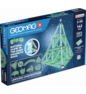 Магнитен конструктор Geomag - Светещ, 142 части
