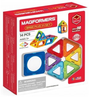 Магнитен конструктор Magformers - Basic Plus, 14 части