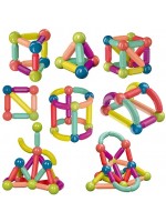 Магнитен конструктор с топчета и пръчки Magnetic Sticks - 84 части