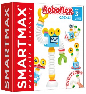 Магнитен конструктор Smart Games Smartmax- Робофлекс, 12 части