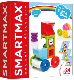 Магнитен конструктор Smart Games Smartmax - Сглоби и карай, 8 части