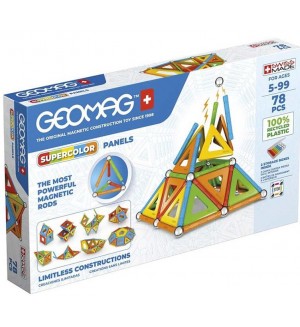 Mагнитен контруктор Geomag - Supercolor, 78 части Mагнитен контруктор Geomag - Supercolor, 78 части