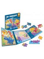 Магнитен пъзел 2 в 1 Raya Toys - Динозаври, 2 х 20 части