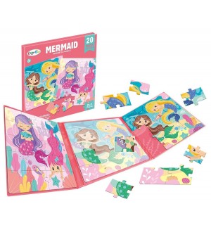 Магнитен пъзел 2 в 1 Raya Toys - Русалки, 2 х 20 части
