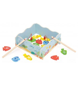 Магнитна игра Viga Toys - Риболов, с 16 рибки и 2 въдици