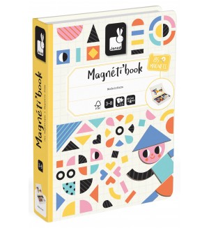 Магнитна книга Janod - Форми и фигури, 85 магнита