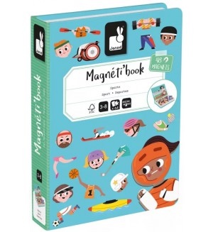 Магнитна книга Janod - Спортове, 48 части