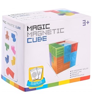Магнитно кубче за сглобяване Smart Baby - Логическа игра