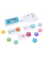 Математическа игра за събиране и изваждане Smart Baby - С дървени плочки и карти