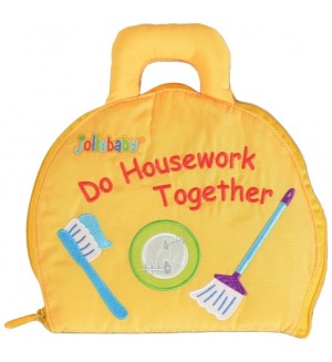 Мека книжка-чанта Jollybaby - Do Housework Together