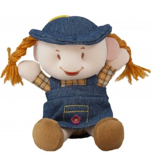 Мека кукла Амек Тойс - Момиче с дънкови дрехи, 12 cm