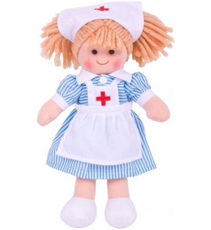 Мека кукла Bigjigs - Нанси, 28 cm