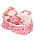 Мека кукла Doudou - Marylou, с текстилен кош за носене, 20 cm