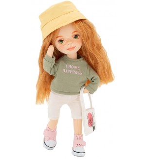 Мека кукла Orange Toys Sweet Sisters - Съни със зелен пуловер, 32 cm