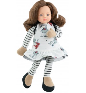 Мека кукла Paola Reina Amiga Primera - Лу, с рокля на момиченца, 32 cm