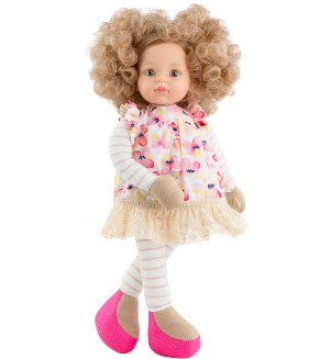 Мека кукла Paola Reina Amigas Mi Primera - Карла, с рокля на цветя, 32 cm