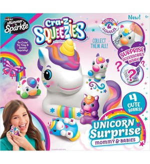 Меки фигурки за оцветяване Cra-Z-Art - Unicorn Surprise, майка и бебета Меки фигурки за оцветяване Cra-Z-Art - Unicorn Surprise, майка и бебета