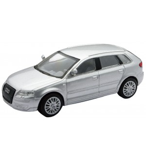 Метален автомобил Newray - Audi A3 Sportback, 1:43, сребрист