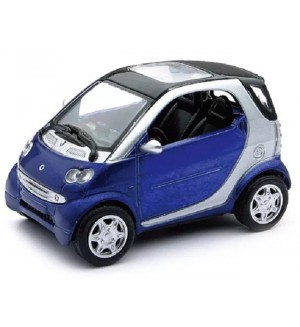 Метален автомобил Newray - Smart Fortwo 3 ASS, син, 1:43