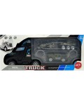 Метален автовоз Felyx Toys - С 5 военни превозни средства и хеликоптер