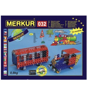 Метален конструктор 10 в 1 Merkur - Локомотиви, 300 части Метален конструктор 10 в 1 Merkur - Локомотиви, 300 части