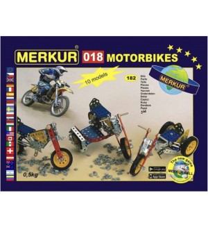 Метален конструктор 10 в 1 Merkur - Мотори, 182 части Метален конструктор 10 в 1 Merkur - Мотори, 182 части